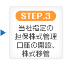 STEP.3 当社指定の担保株式管理口座の開設、株式移管